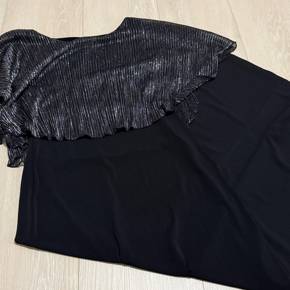 Connected Apparel Sparkling Black Maxi Gown Dress - Picture 8 of 9